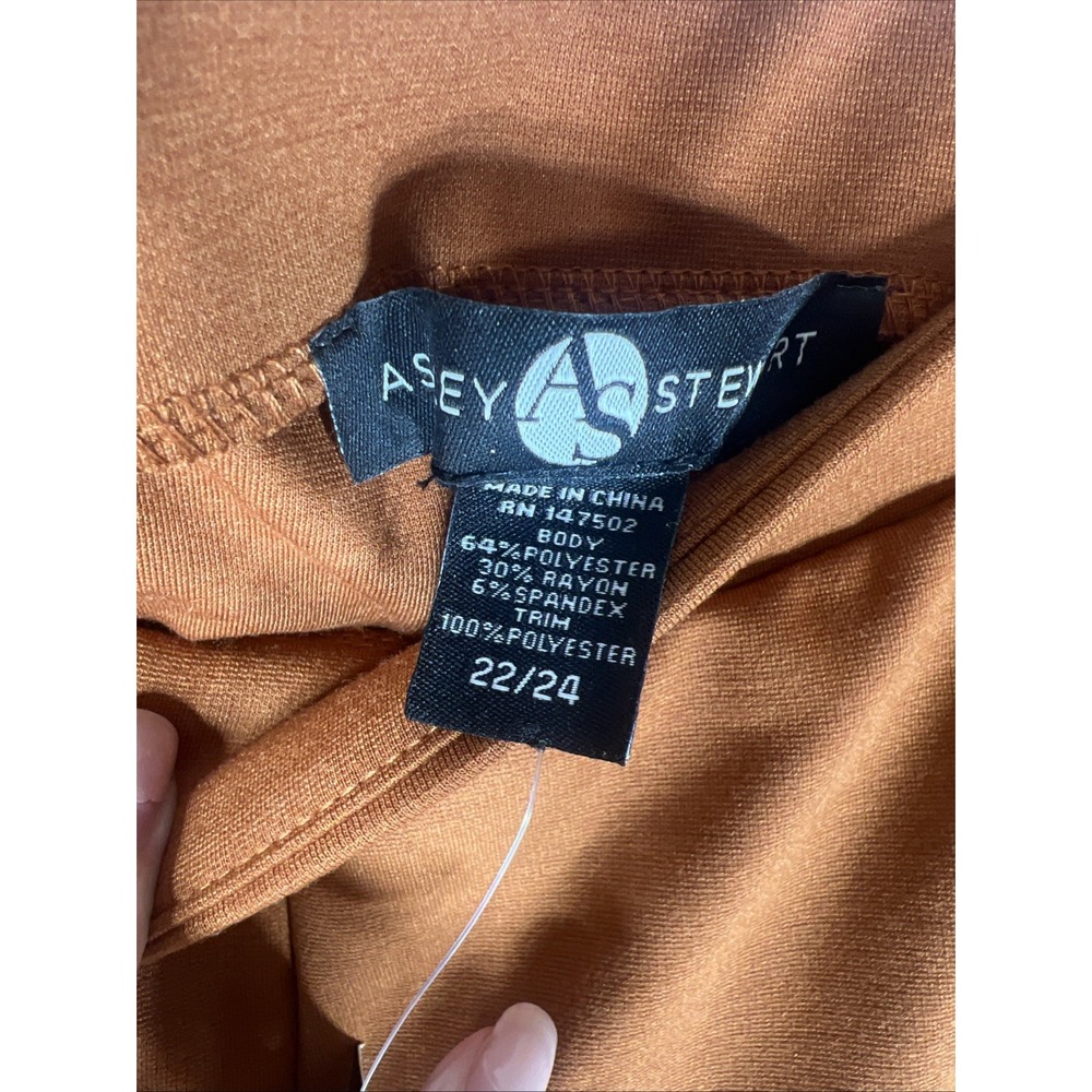 Ashley Stewart Faux Leather Paneled‎ Leggings caramel  22-24Elevated Look Womens - Picture 11 of 15